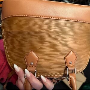 Beige with silver hardware Crossbody Bag